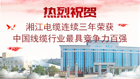 湘江電纜連續(xù)3年榮獲《中國線纜行業(yè)最具競(jìng)爭(zhēng)力百強(qiáng)企業(yè)》稱號(hào)